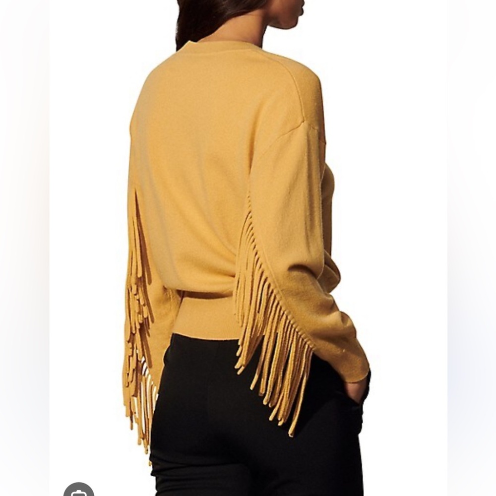 NWT 0 Sandro Paprika Fringe Wool- Cashmere Sweater